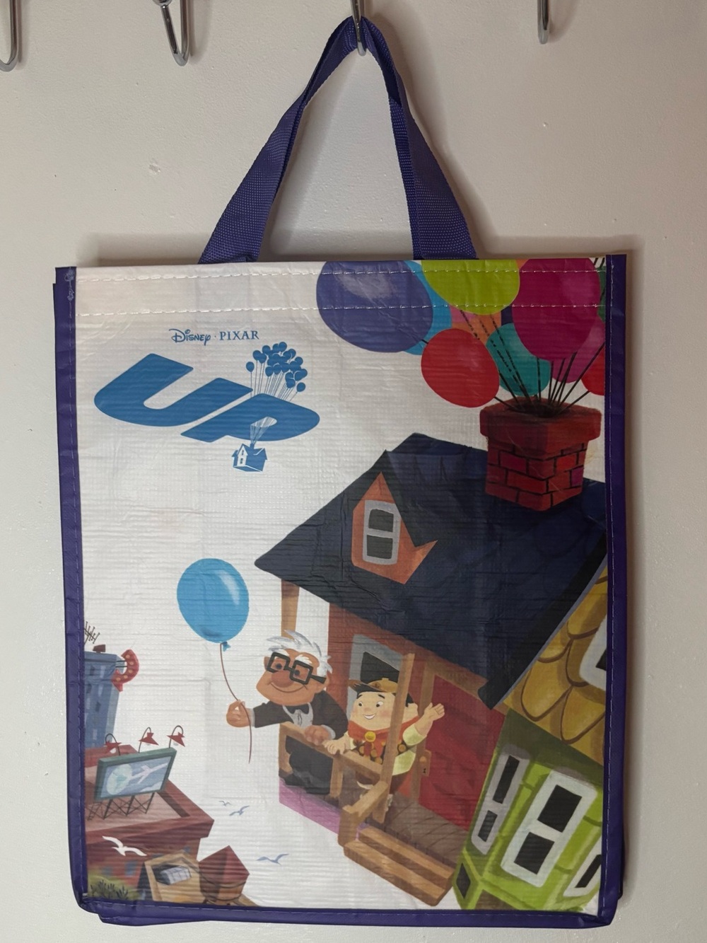 Up Reusable Tote Bag - Purple Trim